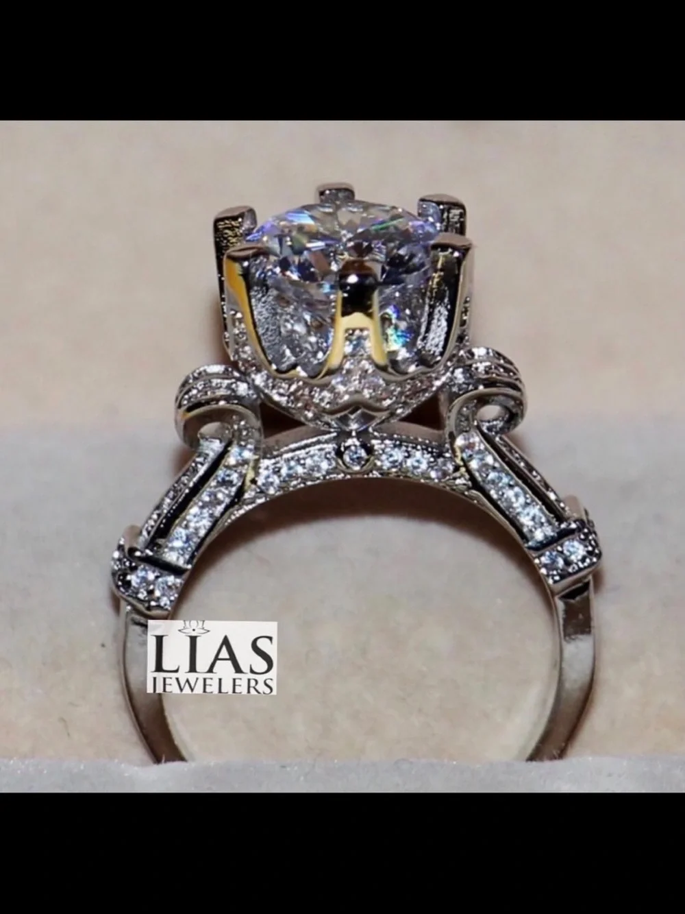 New 18k white gold engagement ring